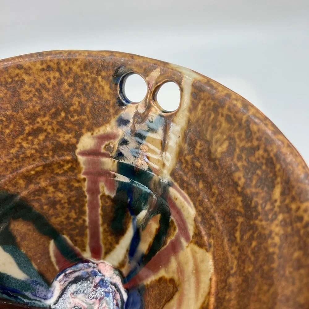 Hand Thrown Drip Glaze Pottery Rice Noodle Bowl Chopstick Rest Colorful